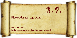 Novotny Ipoly névjegykártya